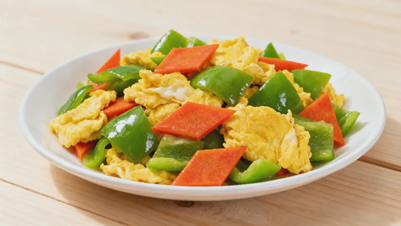 Bell Pepper Carrot Scrambled Eggs: Colorful Quick Home-style Dish