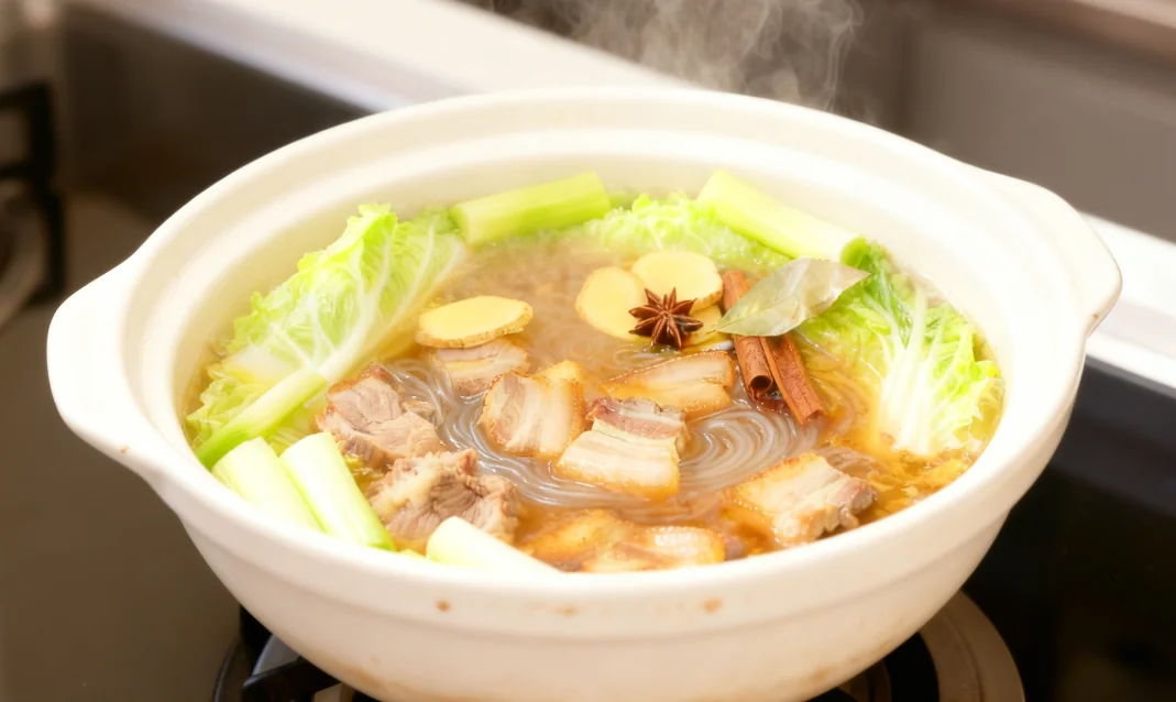 Cabbage Pork Glass Noodle Stew Final Dish