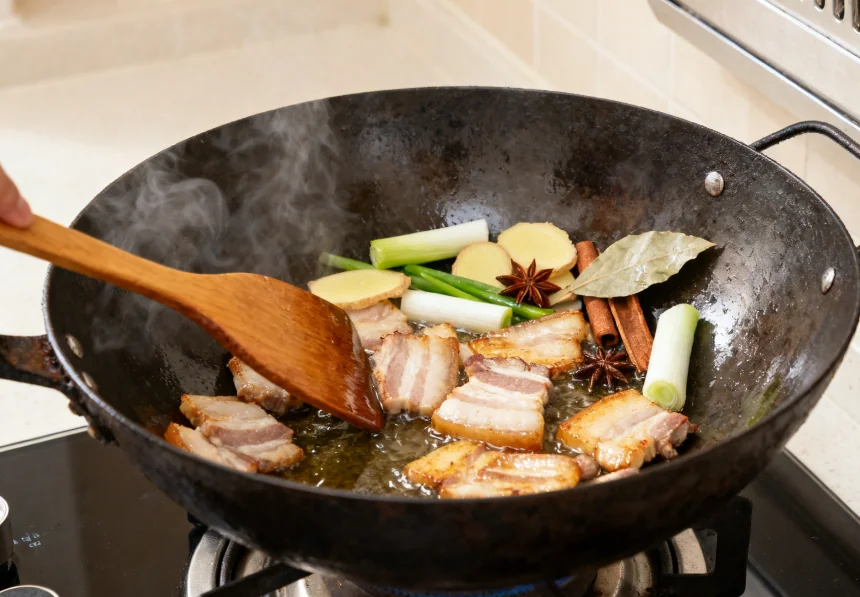 Frying Pork