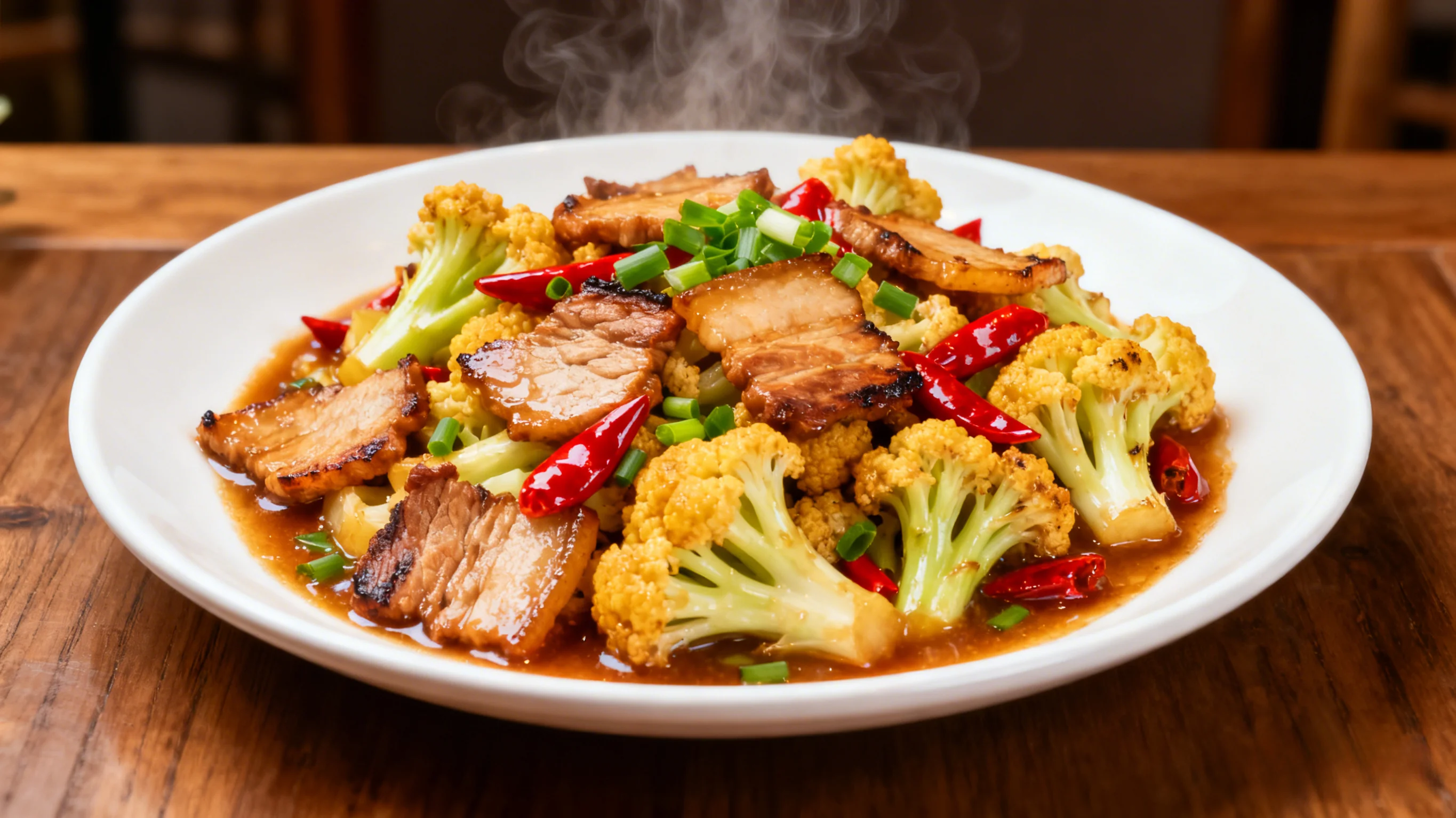 Cauliflower Stir-fry with Pork Final Dish