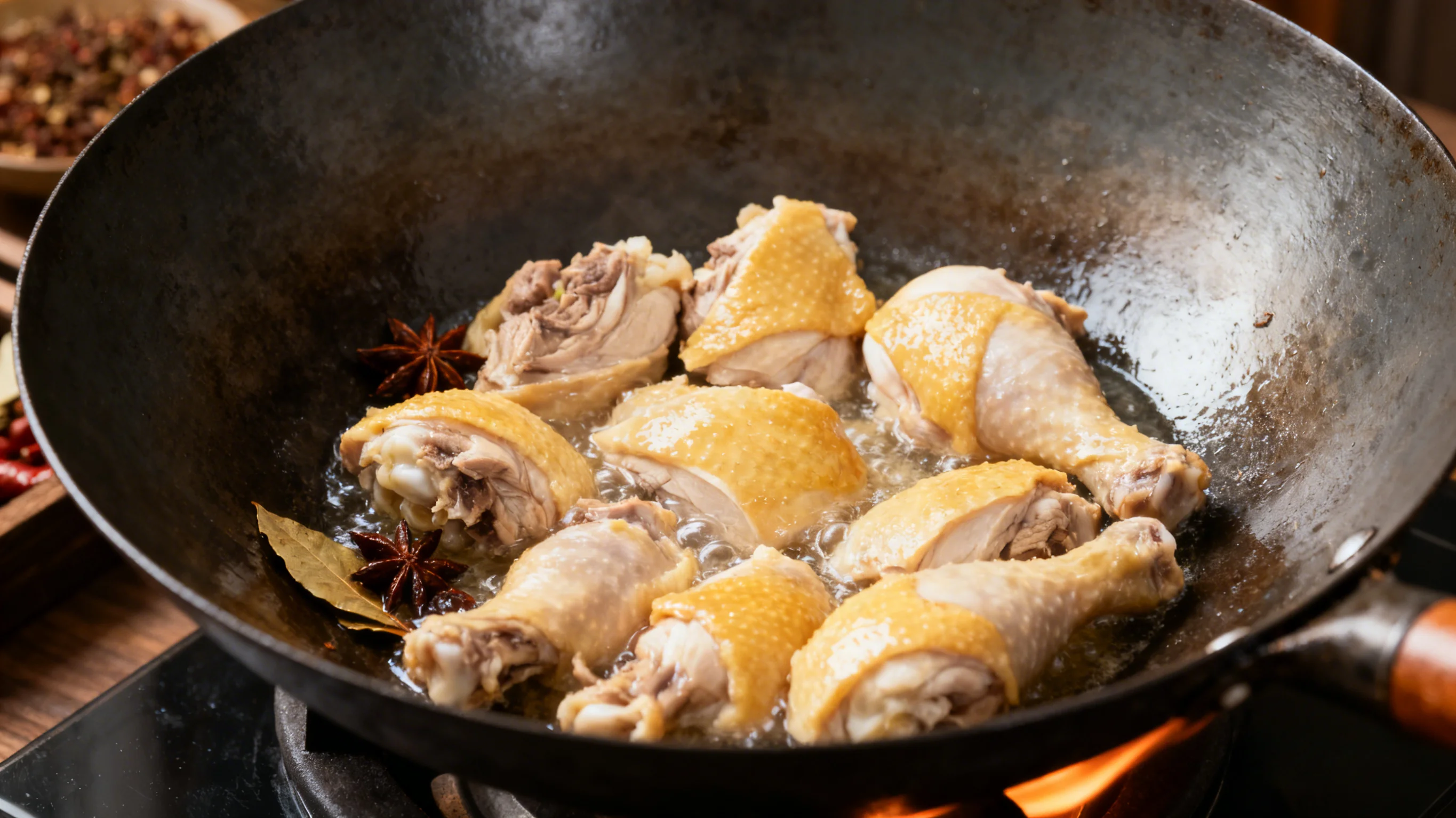 Stir-frying Chicken