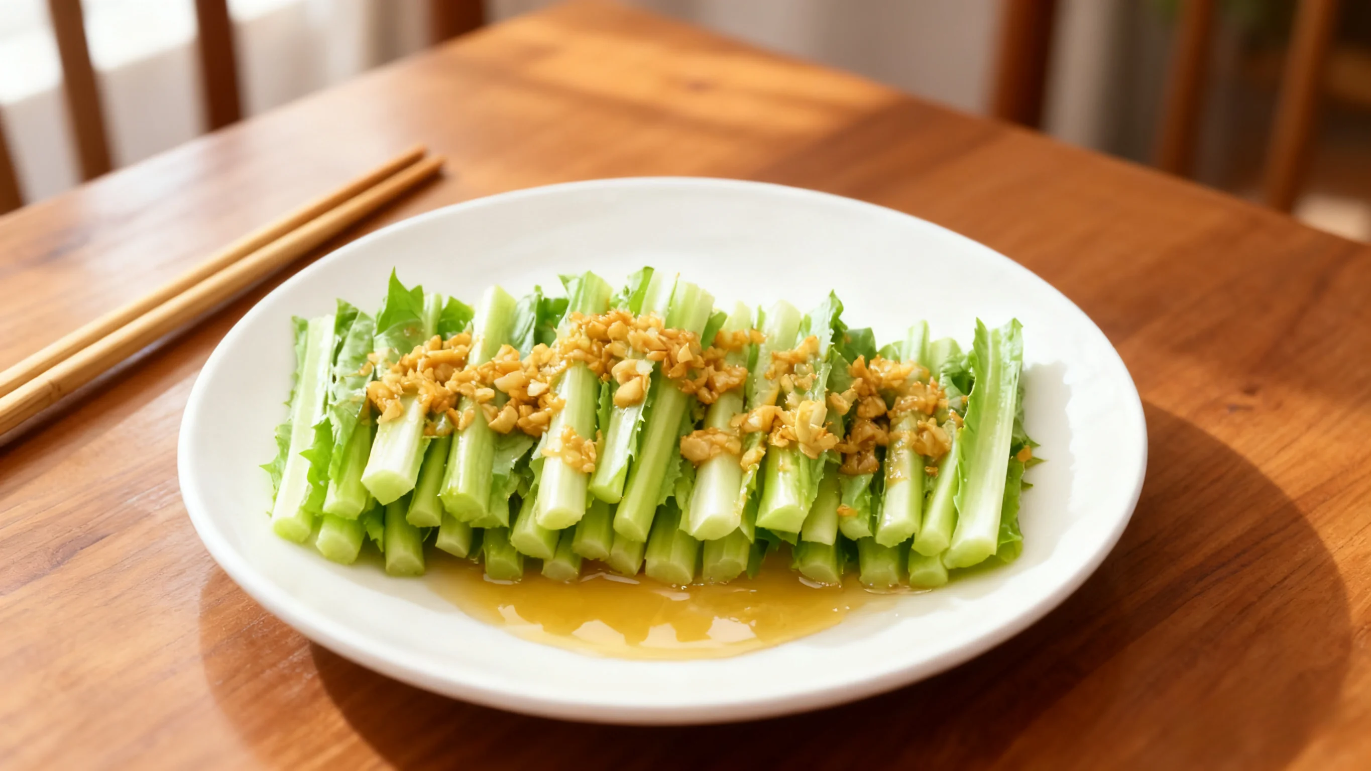 Garlic Romaine Lettuce Final Dish